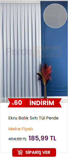 Ekru Balık Sırtı Tül Perde
