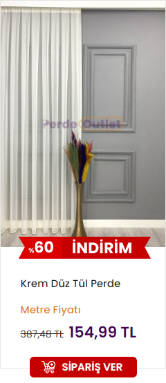 Krem Düz Tül Perde