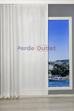 Hazır Beyaz Uzun Saten Güneşlik