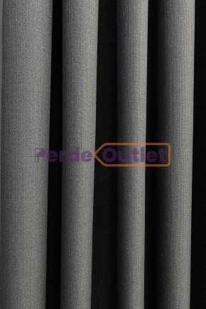 Hazır Ölçü Keten Antrasit Gri Fon Perde
