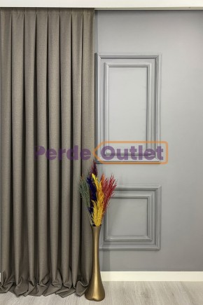 Hazır Ölçü Keten Vizon Fon Perde