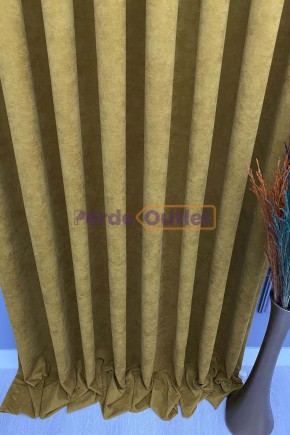 Hardal Düz Fon Perde