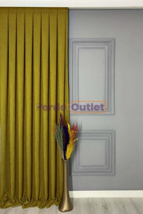 Hardal Düz Fon Perde