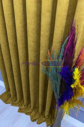 Hardal Düz Fon Perde