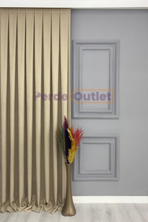 Bej Rengi Düz Fon Perde