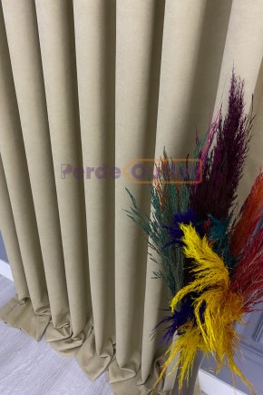 Bej Rengi Düz Fon Perde