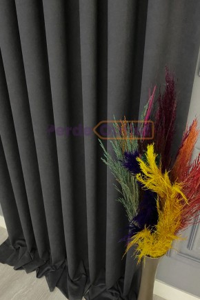 Füme Hazır Koyu Gri Düz Fon Perde