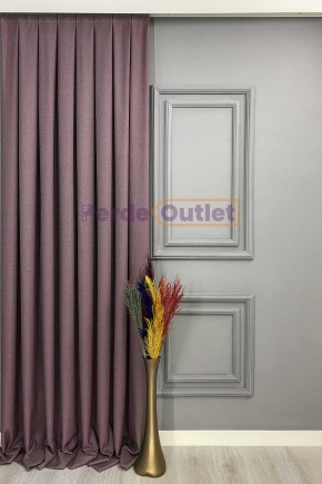 Mürdüm Rengi Keten Fon Perde