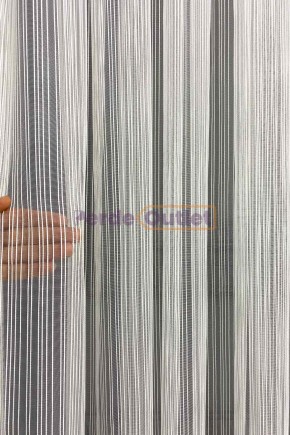 Hazır Ekru Çizgili Tül Perde