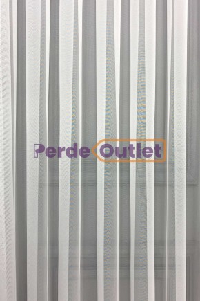 Hazır Ekru Etek İşlemeli Düz Tül Perde