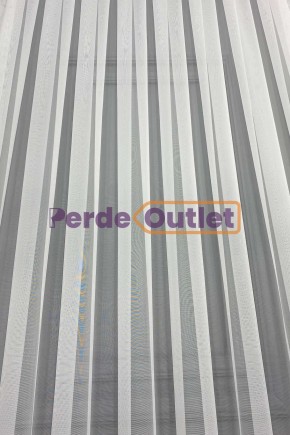 Hazır Ekru Etek İşlemeli Düz Tül Perde