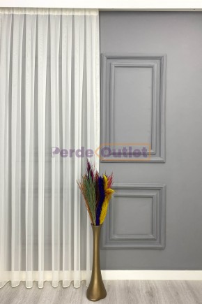 Hazır Krem Düz Tül Perde
