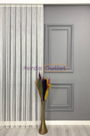 Ekru Çizgili Tül Perde