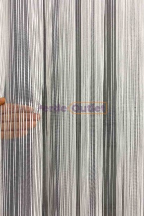 Ekru Çizgili Tül Perde