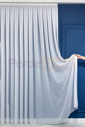 Ekru Dökümlü Keten Görünümlü Tül Perde