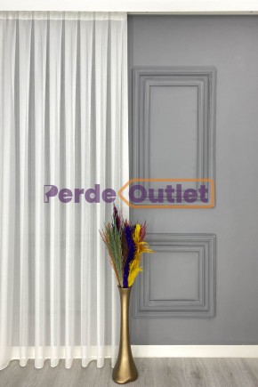 Ekru Kareli Düz Tül Perde