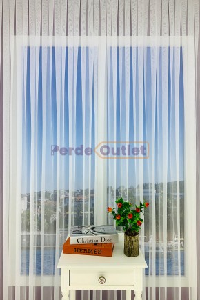 Ekru Keten Kırçıllı Düz Tül Perde