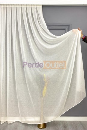 Krem Keten Tül Perde