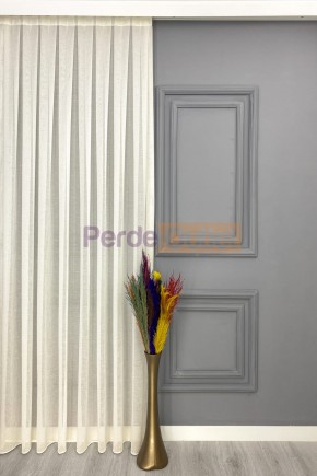 Krem Keten Tül Perde