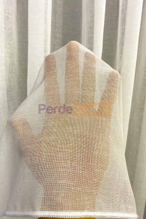 Krem Keten Tül Perde