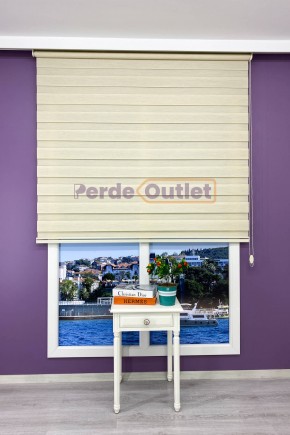 Bej Rengi Bambu Zebra Perde