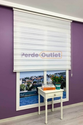 Beyaz Düz Zebra Perde