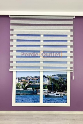 Gri Kırçıllı Bambu Zebra Perde