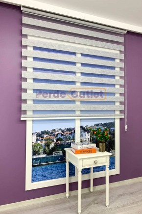 Gri Kırçıllı Bambu Zebra Perde