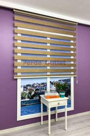 Kahverengi Bambu Zebra Perde