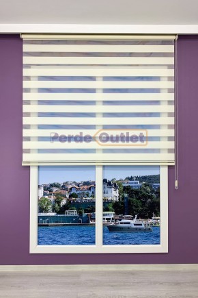 Krem Düz Zebra Perde