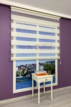 Krem Geniş Plise Pileli Zebra Perde